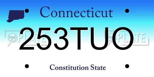 253TUO Connecticut License Plate
