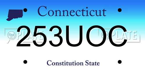 253UOC Connecticut License Plate