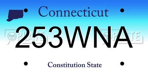 253WNA Connecticut License Plate