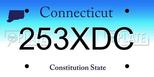 253XDC Connecticut License Plate