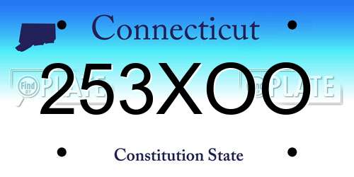 253XOO Connecticut License Plate