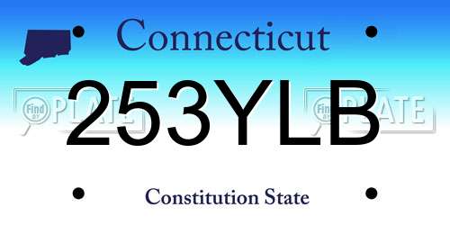 253YLB Connecticut License Plate