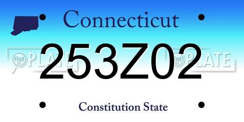 253Z02 Connecticut License Plate