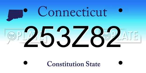 253Z82 Connecticut License Plate