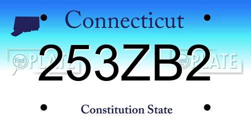 253ZB2 Connecticut License Plate