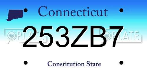 253ZB7 Connecticut License Plate