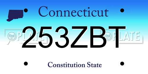 253ZBT Connecticut License Plate