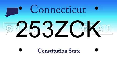 253ZCK Connecticut License Plate