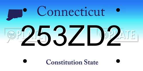 253ZD2 Connecticut License Plate