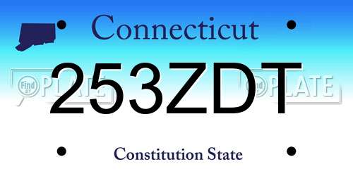 253ZDT Connecticut License Plate