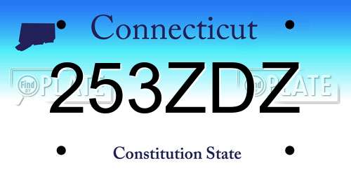 253ZDZ Connecticut License Plate