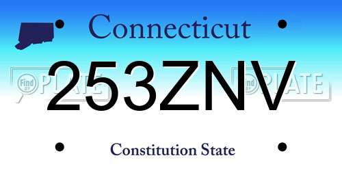 253ZNV Connecticut License Plate