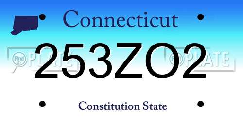 253ZO2 Connecticut License Plate