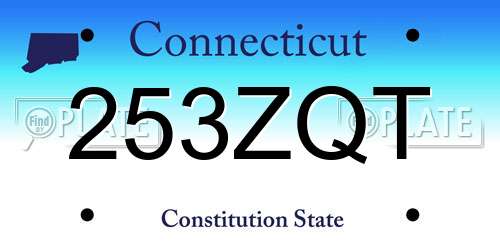 253ZQT Connecticut License Plate