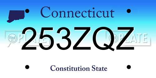 253ZQZ Connecticut License Plate
