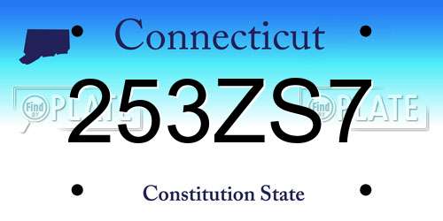 253ZS7 Connecticut License Plate