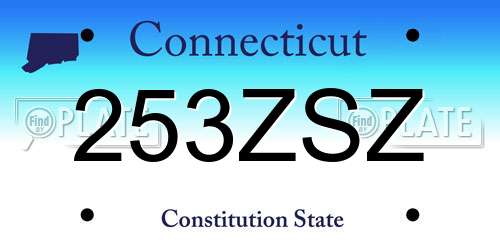 253ZSZ Connecticut License Plate