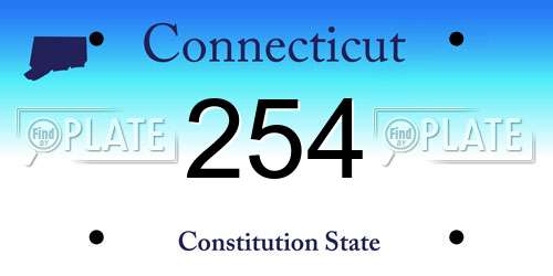 254 Connecticut License Plate