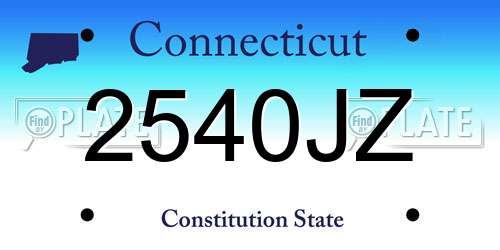 2540JZ Connecticut License Plate