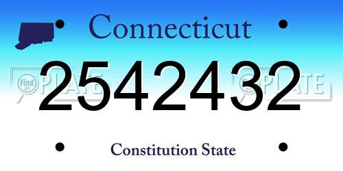 2542432 Connecticut License Plate