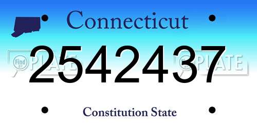 2542437 Connecticut License Plate