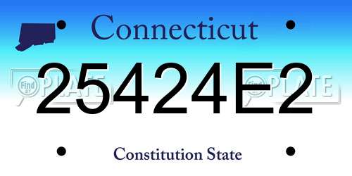 25424E2 Connecticut License Plate
