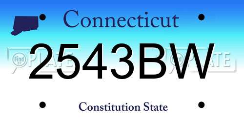 2543BW Connecticut License Plate