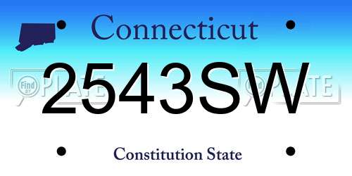 2543SW Connecticut License Plate