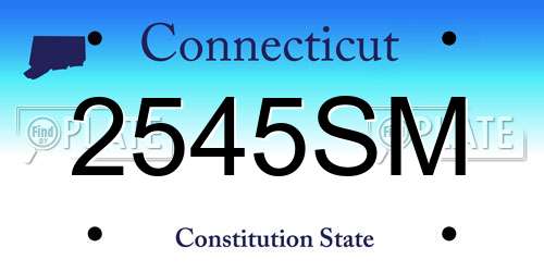 2545SM Connecticut License Plate