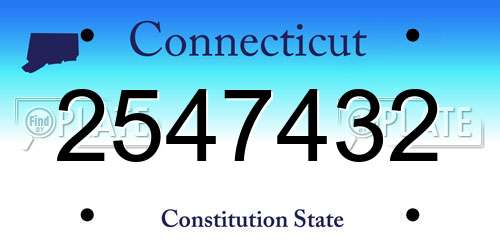 2547432 Connecticut License Plate