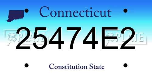 25474E2 Connecticut License Plate