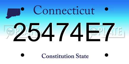25474E7 Connecticut License Plate