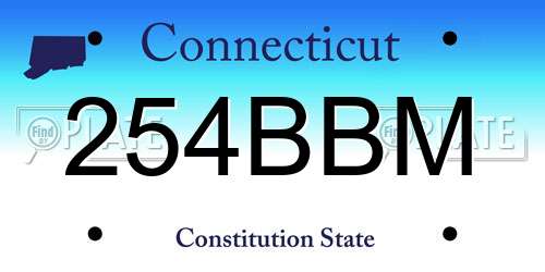 254BBM Connecticut License Plate