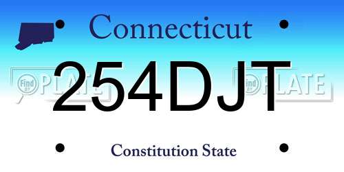 254DJT Connecticut License Plate