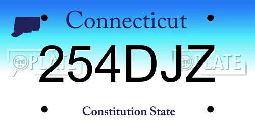 254DJZ Connecticut License Plate