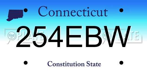 254EBW Connecticut License Plate