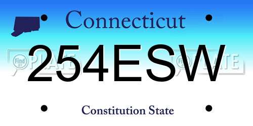254ESW Connecticut License Plate