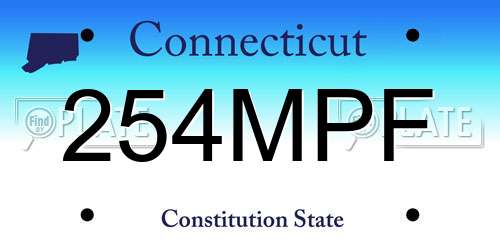 254MPF Connecticut License Plate