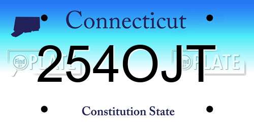 254OJT Connecticut License Plate