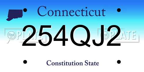 254QJ2 Connecticut License Plate