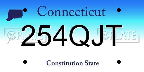 254QJT Connecticut License Plate