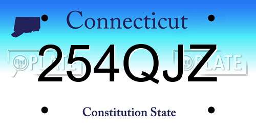 254QJZ Connecticut License Plate
