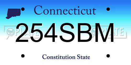 254SBM Connecticut License Plate