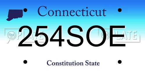 254SOE Connecticut License Plate