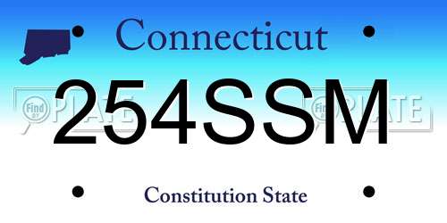 254SSM Connecticut License Plate