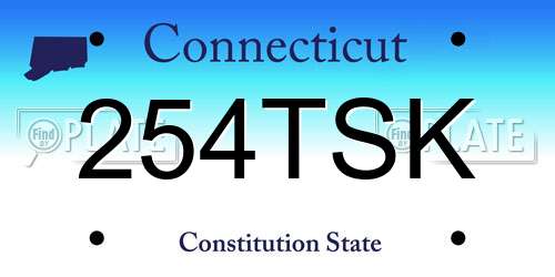 254TSK Connecticut License Plate