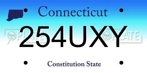 254UXY Connecticut License Plate