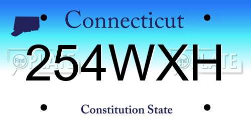254WXH Connecticut License Plate