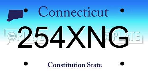 254XNG Connecticut License Plate