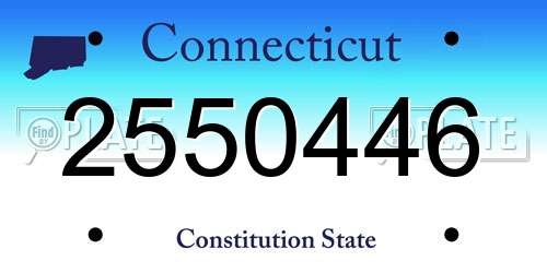 2550446 Connecticut License Plate